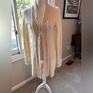 Saks fifth avenue cashmere duster with hook and eye closure